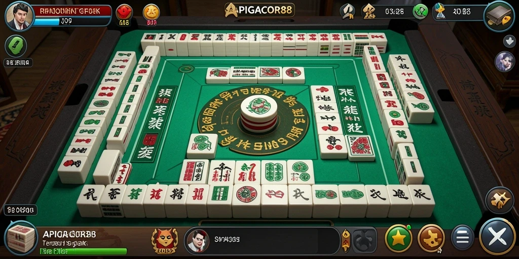 Tampilan gameplay Mahjong di APIGACOR88 yang seru dan menarik.
