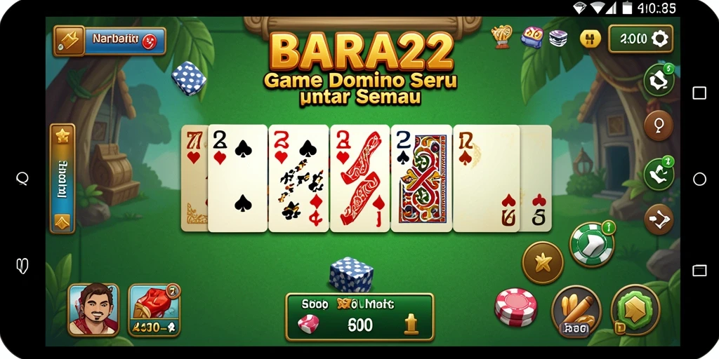 Screenshot BARA22 menampilkan gameplay domino yang seru dan interaktif.