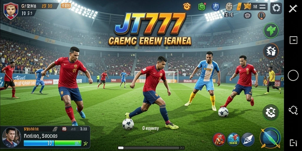 Screenshot gameplay JT777 yang menunjukkan aksi mendebarkan di lapangan.