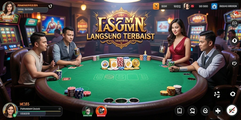 Tampilan gameplay kasino langsung ME355 dengan dealer profesional.